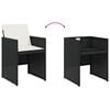 vidaXL 5 Piece Garden Dining Set with Cushions Black Poly Rattan