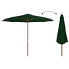 vidaXL Garden Parasol with Wooden Pole 350 cm Green