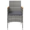 vidaXL 3 Piece Outdoor Dining Set with Cushions Grey and Black