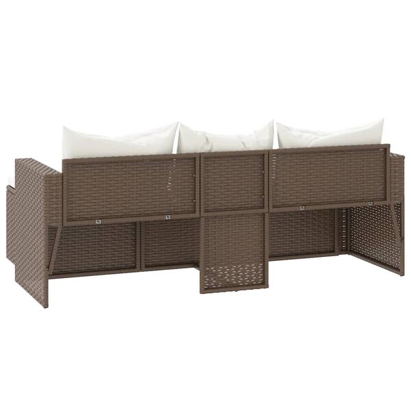 vidaXL Garden Lounge Set Brown Poly Rattan