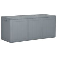 vidaXL Garden Storage Box 270L Grey PP Rattan