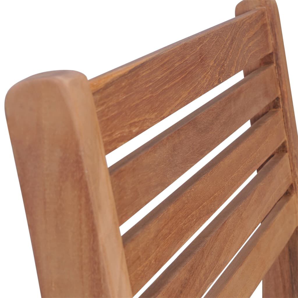 vidaXL Stackable Garden Chairs with Cushions 8 pcs Solid Teak Wood