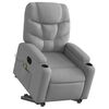 vidaXL Electric Stand up Massage Recliner Chair Light Grey Fabric