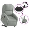 vidaXL Electric Stand up Massage Recliner Chair Light Grey Velvet