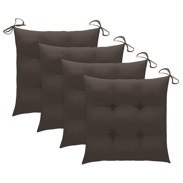 vidaXL Folding Garden Chairs with Cushions 4 pcs Solid Teak Wood