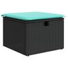 vidaXL Garden Sofa Set with Cushion 8 pcs Black Poly rattan