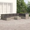 vidaXL 8 Piece Garden Lounge Set with Cushions Grey Poly Rattan