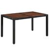 vidaXL 7 Piece Outdoor Dining Set Poly Rattan and Acacia Wood Black