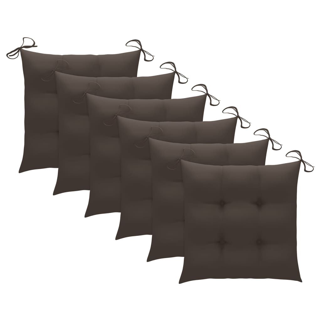vidaXL Stackable Garden Chairs with Cushions 6 pcs Solid Teak Wood