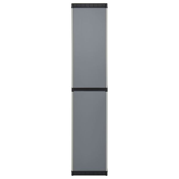 vidaXL Garden Storage Cabinet with 3 Shelves Grey & Black 34x40x168 cm