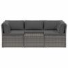 vidaXL 4 Piece Garden Lounge Set with Cushions Poly Rattan Grey
