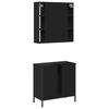 vidaXL 2 Piece Bathroom Furniture Set Black Engineered Wood