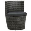 vidaXL 3 Piece Bistro Set with Cushions Poly Rattan Grey