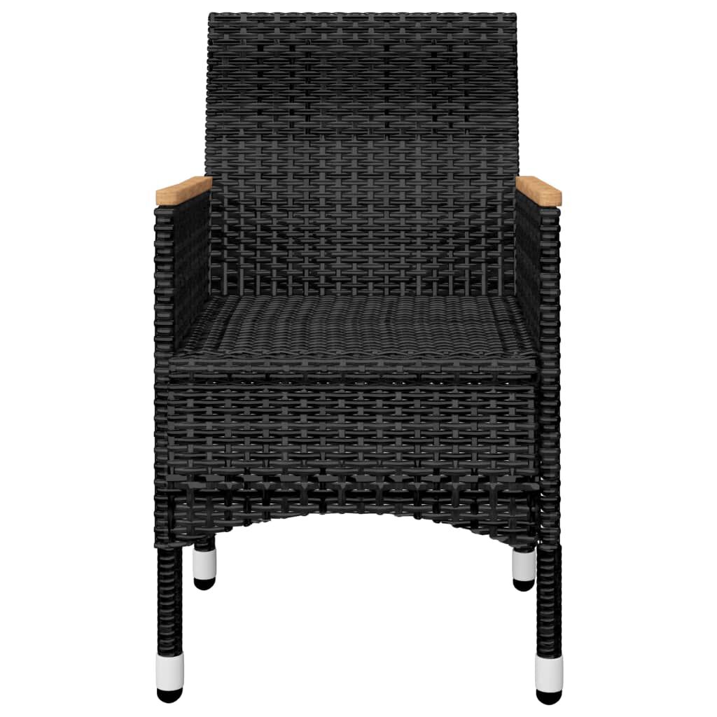 vidaXL 11 Piece Garden Dining Set Black