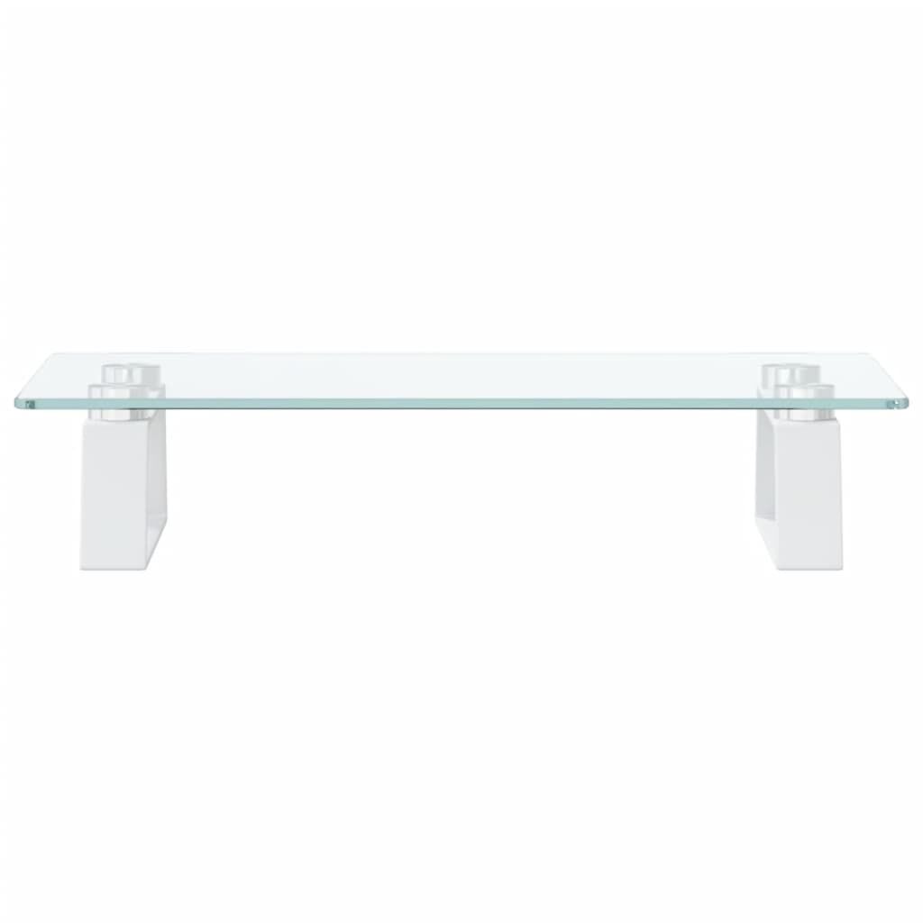 vidaXL Monitor Stand White 40x20x8 cm Tempered Glass and Metal