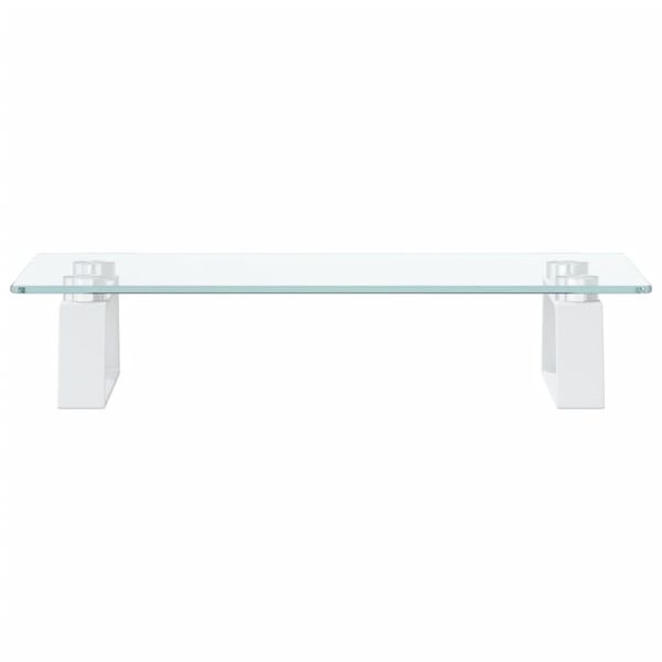 vidaXL Monitor Stand White 40x20x8 cm Tempered Glass and Metal