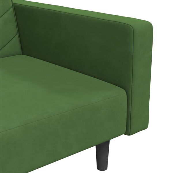 vidaXL 2-Seater Sofa Bed with Two Pillows Dark Green Velvet