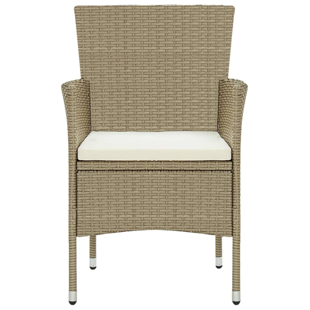 vidaXL 3 Piece Garden Dining Set Beige