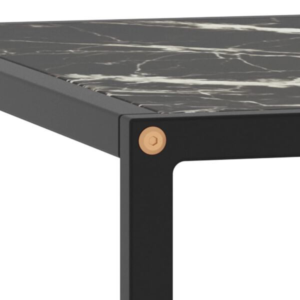 vidaXL Coffee Table Black with Black Marble Glass 60x60x35 cm
