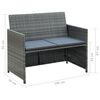 vidaXL 4 Piece Garden Lounge with Cushions Set Poly Rattan Grey