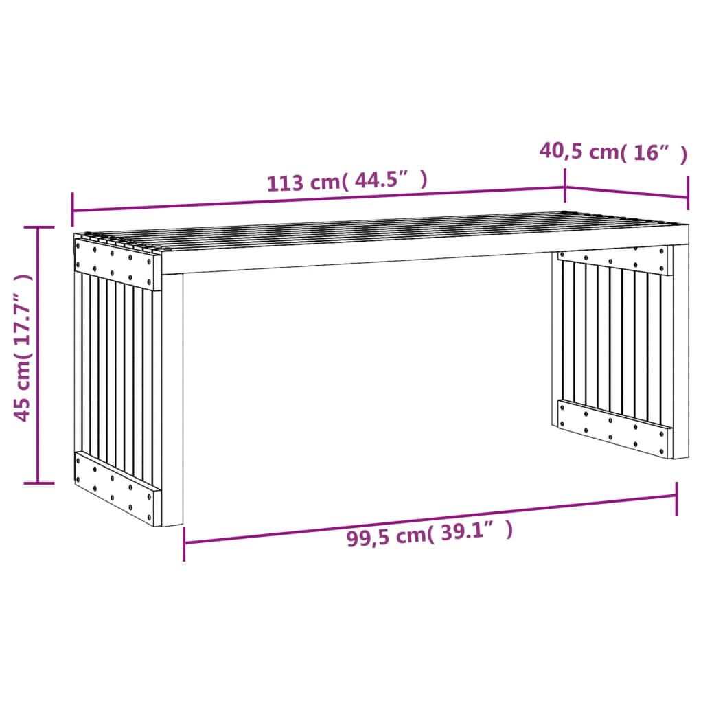 vidaXL Garden Bench Extendable 212.5x40.5x45 cm Solid Wood Douglas