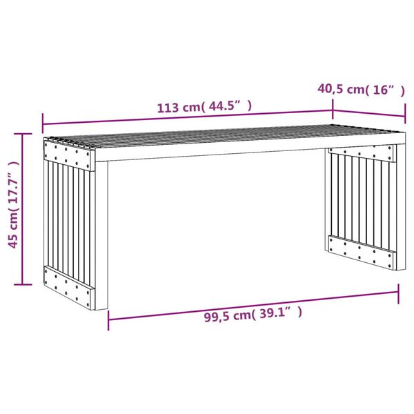 vidaXL Garden Bench Extendable 212.5x40.5x45 cm Solid Wood Douglas