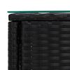 vidaXL Side Table Black 53x37x48 cm Poly Rattan and Tempered Glass
