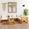 vidaXL 8 Piece Garden Lounge Set with Cushion Cream Solid Acacia Wood