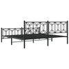 vidaXL Metal Bed Frame without Mattress with Footboard Black 193x203cm