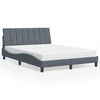 vidaXL Bed Frame without Mattress "Hanko" Dark Grey 137x190 cm Double Velvet