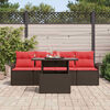 vidaXL Garden Sofa Set with Cushion 5 pcs Brown Poly rattan