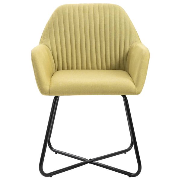 vidaXL Dining Chairs 4 pcs Green Fabric