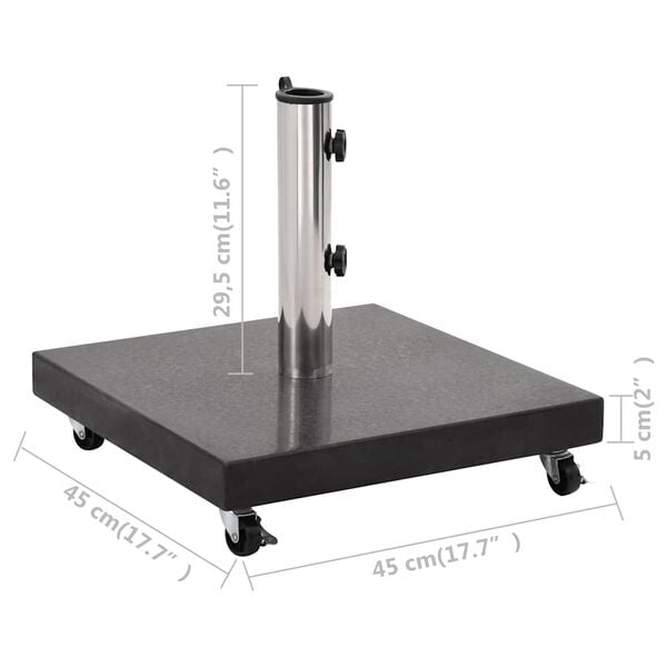 vidaXL Parasol Base Granite 30 kg Square Black