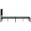 vidaXL Metal Bed Frame without Mattress with Headboard Black 150x200cm