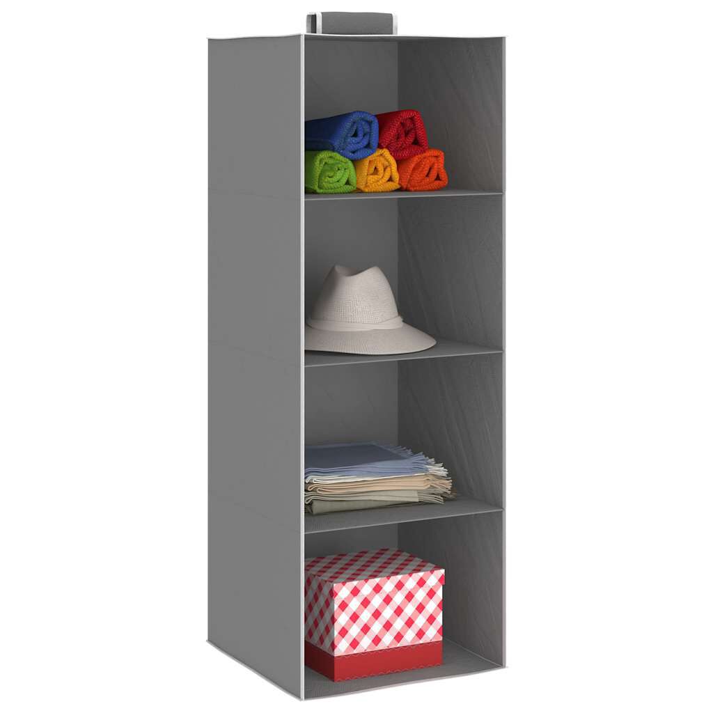 vidaXL Hanging Closet Organisers 2 pcs with 4 Shelves Fabric