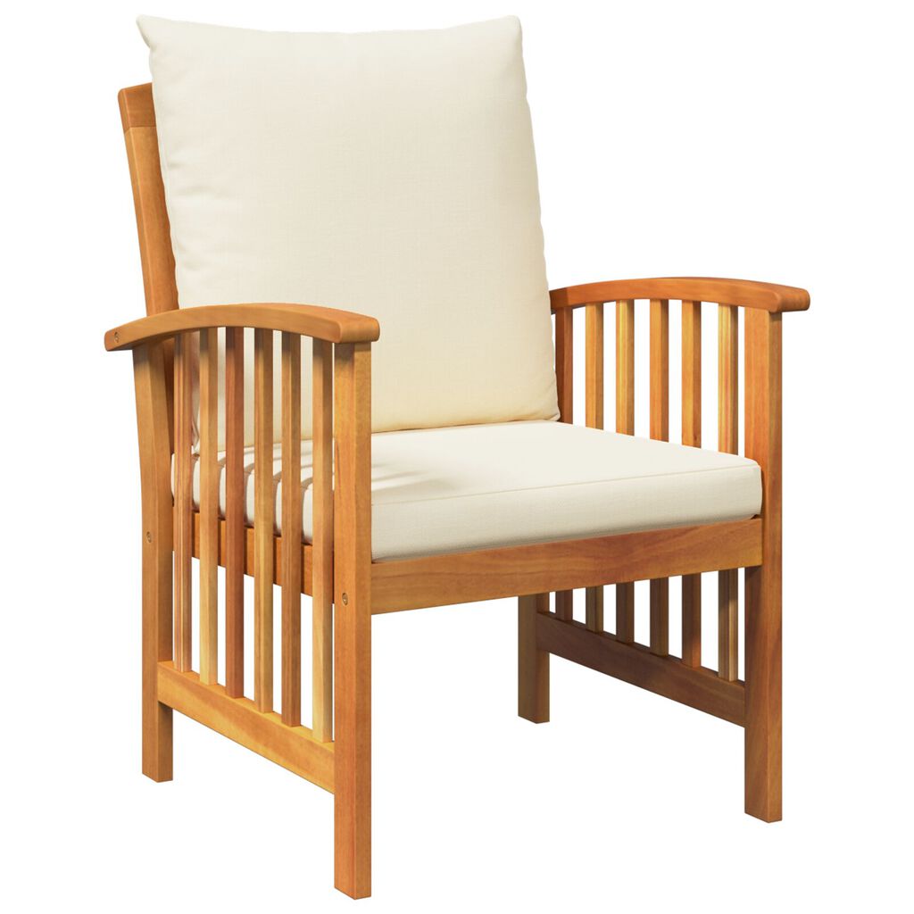 vidaXL 3 Piece Garden Lounge Set with Cushions Solid Acacia Wood