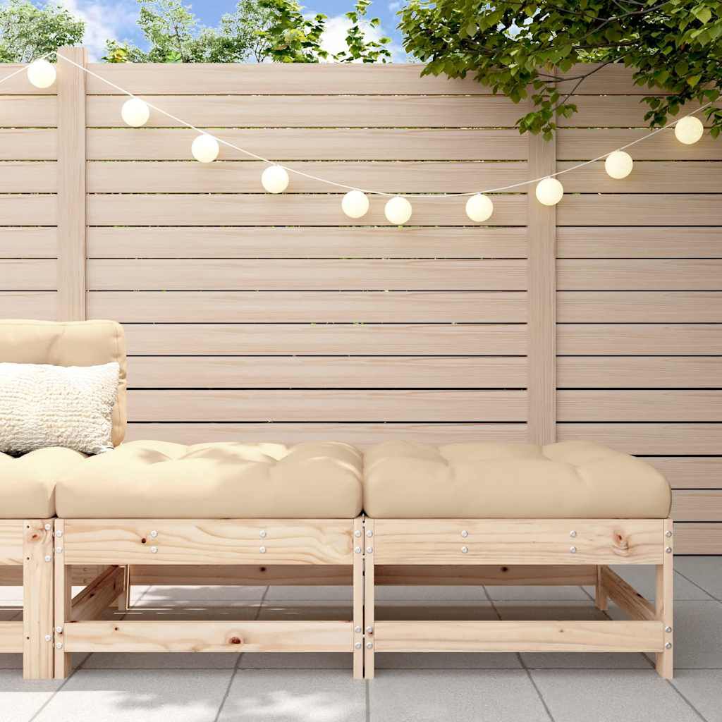 vidaXL Garden Footstools with Cushions 2pcs Solid Wood Pine