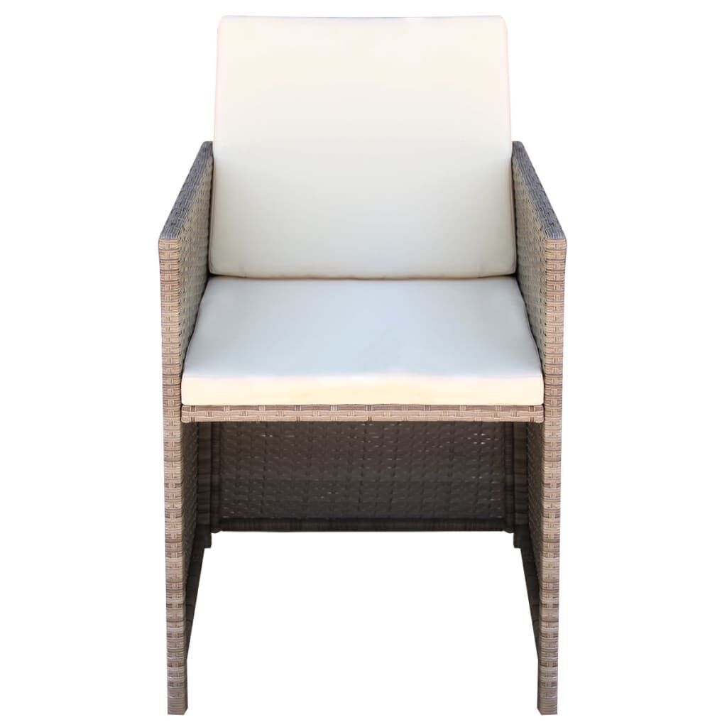 vidaXL Garden Chairs 2 pcs with Cushions and Pillows Poly Rattan Beige