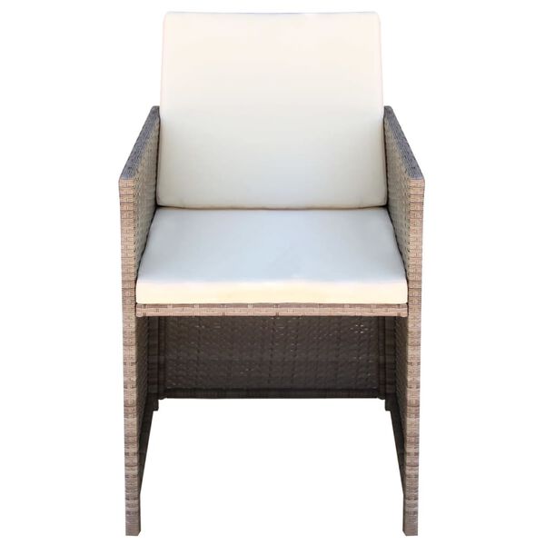 vidaXL Garden Chairs 2 pcs with Cushions and Pillows Poly Rattan Beige