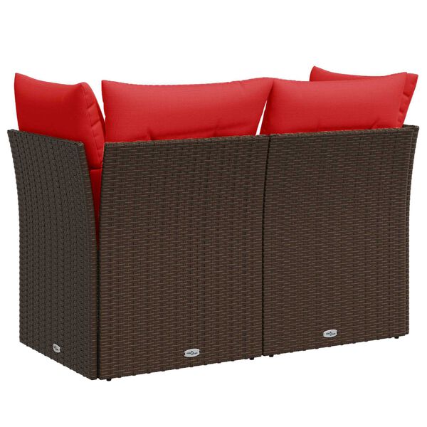 vidaXL Garden Sofa with Cushion Brown 124 x 62 x 69 cm Poly Rattan