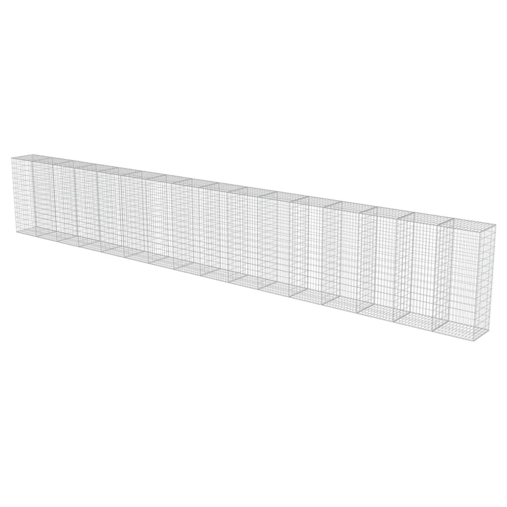 vidaXL Gabion Wall with Covers Galvanised Steel 900x50x150 cm