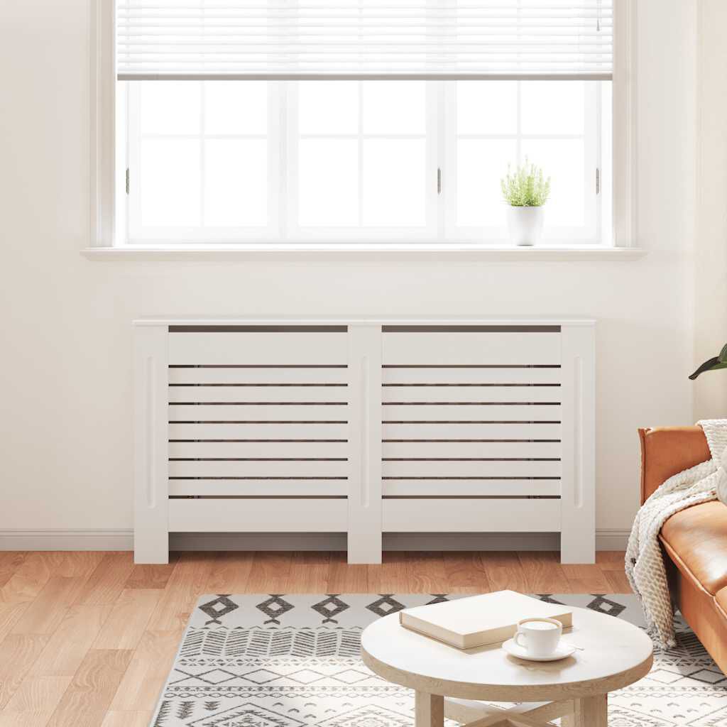 vidaXL Radiator Cover White 152x19x81.5 cm MDF