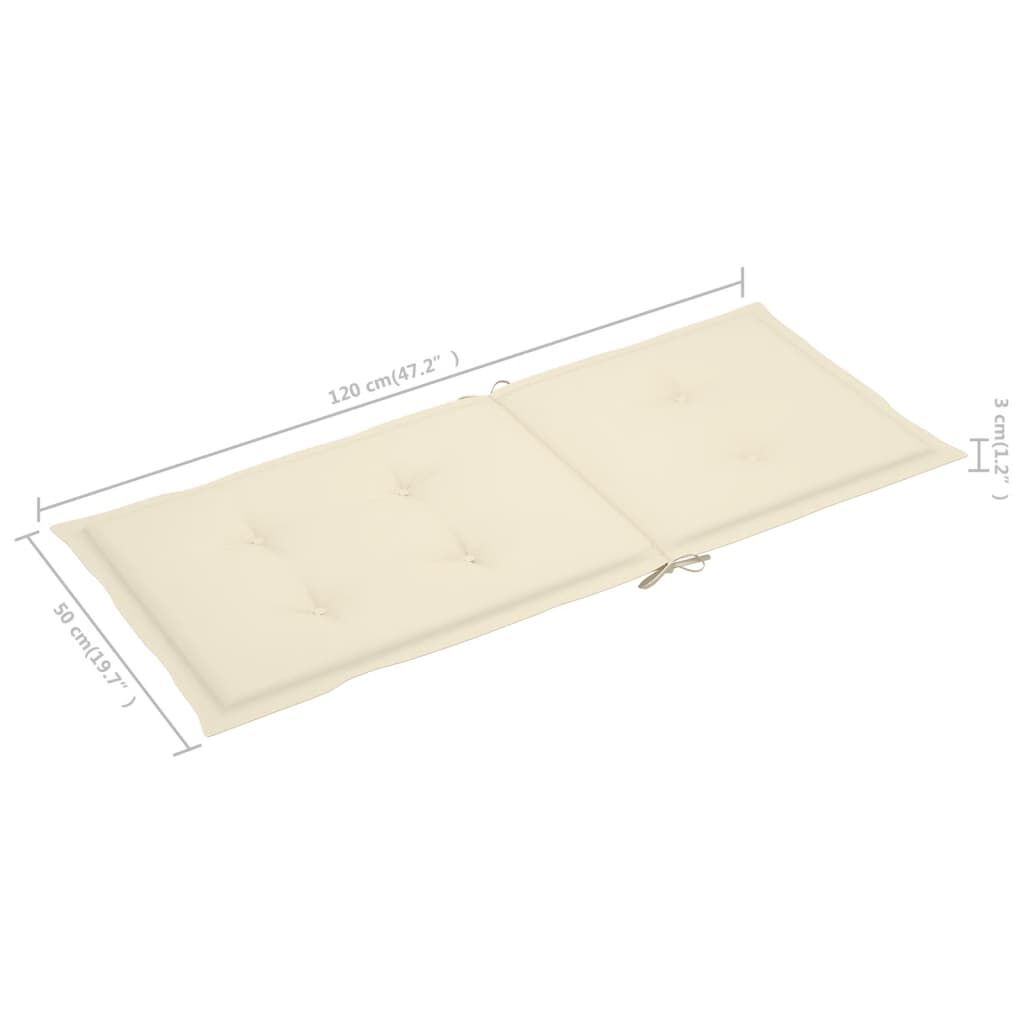 vidaXL Garden Chairs 4 pcs with Cream Cushions Solid Teak Wood