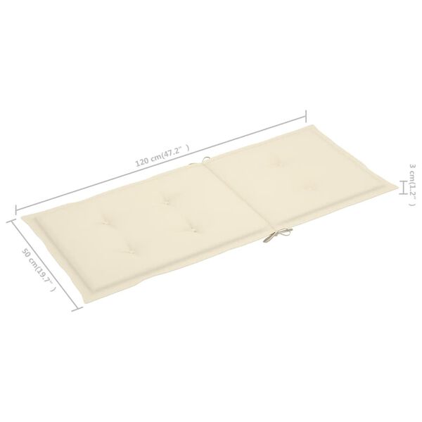 vidaXL Garden Chairs 4 pcs with Cream Cushions Solid Teak Wood