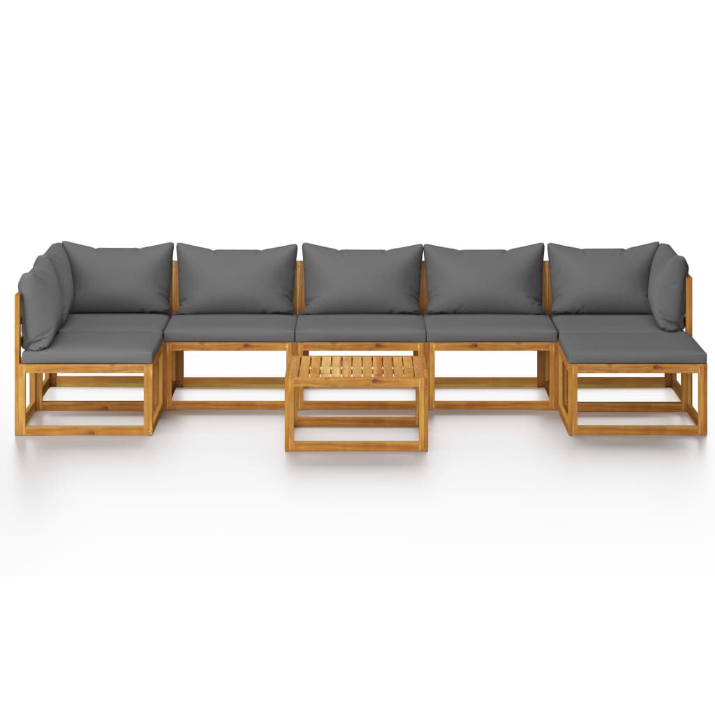vidaXL 8 Piece Garden Lounge Set with Cushion Solid Acacia Wood