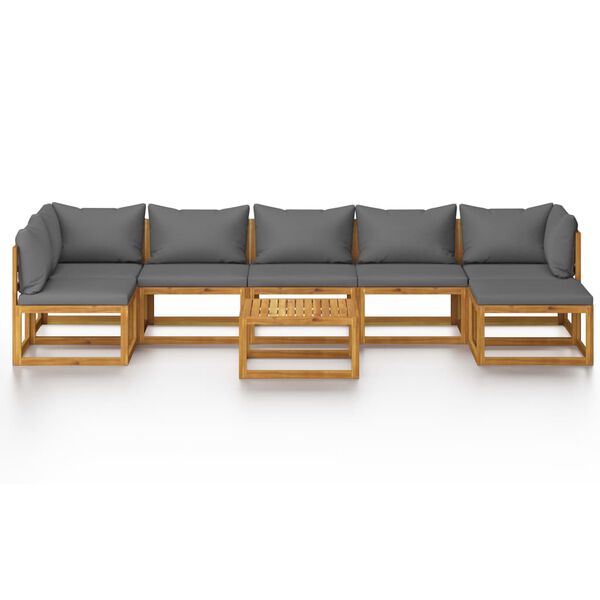 vidaXL 8 Piece Garden Lounge Set with Cushion Solid Acacia Wood
