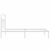 vidaXL Metal Bed Frame without Mattress with Headboard White 100x200cm