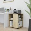 vidaXL Rolling Cabinet Sonoma Oak 60x53x72 cm Engineered Wood
