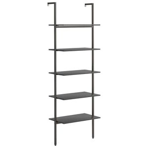 vidaXL 5-Tier Leaning Shelf Black 64x35x185 cm