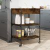 vidaXL Kitchen Trolley Smoked Oak 60x48x89.5 cm Engineered Wood
